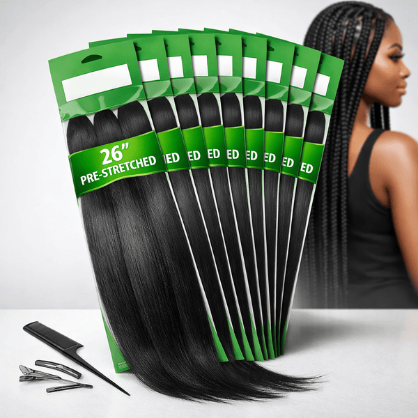 EZBRAID 26 10X Pack (Green Package): Bulk Braiding Hair for Professionals